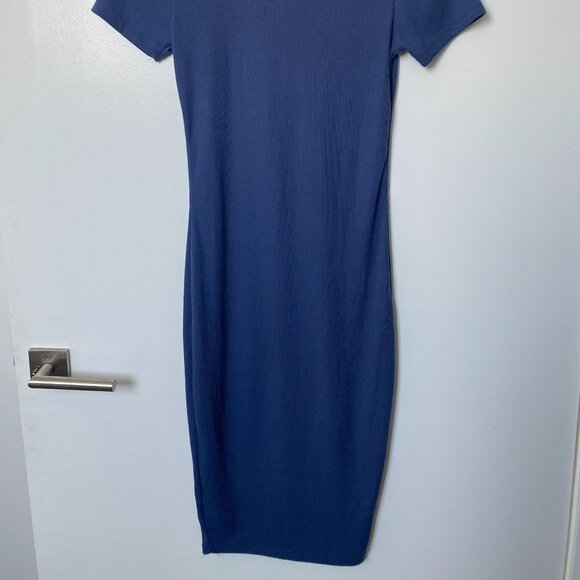 Lulu's, Like Minded Slate Blue Bodycon Midi Dress, Size S - Picture 4 of 4
